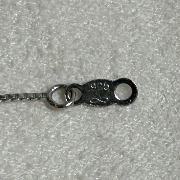 925 Silver Crystal Pendant Necklace Infinity Symbol Teardrop/Eye Shape 18" Chain - Picture 15 of 16